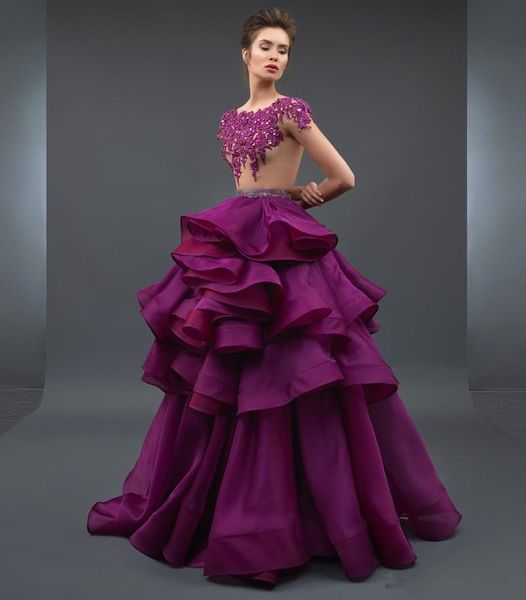 gorgeous zuhair murad dresses evening wear illusion long sleeves scoop sheer neck formal gowns floor length tiered skirts prom dress, Black;red
gorgeous zuhair murad dresses evening wear illusion long sleeves scoop sheer neck formal gowns floor length tiered skirts prom dress, Black;red