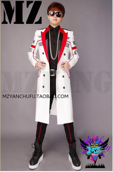 male singer nightclub fashion runway looks white, black letters double-breasted suit long money costumes. s - 6 xl, Black;red
male singer nightclub fashion runway looks white, black letters double-breasted suit long money costumes. s - 6 xl, Black;red