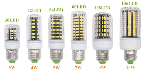 

E27 E26 E14 GU10 G9 B22 LED Light Office Corn Bulb Super Bright 5733 SMD 7W/12W/18W/22W/25W/35W 136 LEDs Warm/White Via DHL