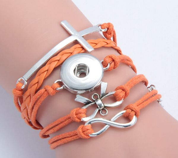new arrival orange cross bow infinity noosa button bracelet alloy pu leater woven handmade snap button bracelet diy jelwery diy accessories, Golden;silver
new arrival orange cross bow infinity noosa button bracelet alloy pu leater woven handmade snap button bracelet diy jelwery diy accessories, Golden;silver