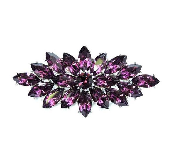 vintage rhodium silver tone purple marquise crystal diamante wedding brooch prom party pins wholesale, Gray
vintage rhodium silver tone purple marquise crystal diamante wedding brooch prom party pins wholesale, Gray