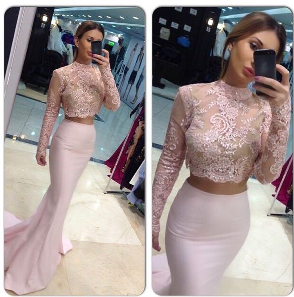 selling lace applique high neck long sleeve mermaid evening dresses two pieces prom dresses party gowns sweep train long, Black;red
selling lace applique high neck long sleeve mermaid evening dresses two pieces prom dresses party gowns sweep train long, Black;red