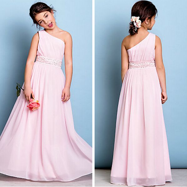 2016 New Arrival Chiffon Flower Girl Dresses Junior Bridesmaid Dress Floor-length A-line One Shoulder Dress
2016 New Arrival Chiffon Flower Girl Dresses Junior Bridesmaid Dress Floor-length A-line One Shoulder Dress
