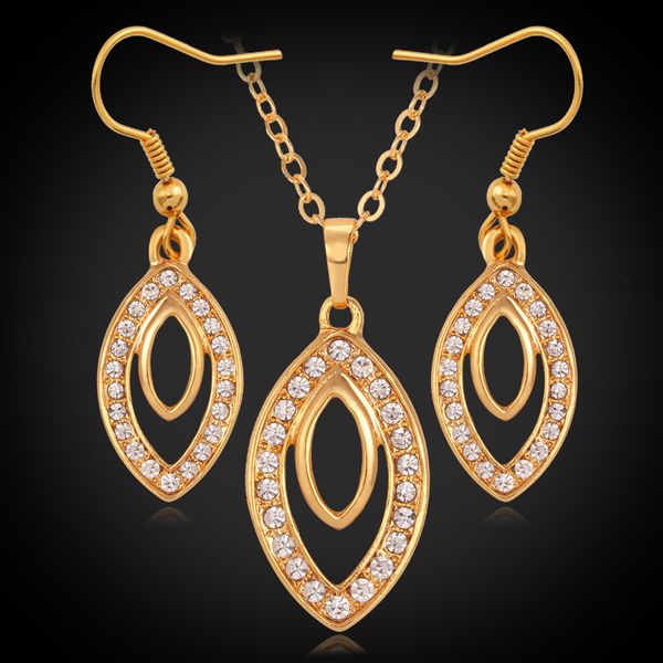 new trendy 18k real gold plated women's pendant necklace dangle earrings jewelry sets rhinestone crystal jewellery, Silver
new trendy 18k real gold plated women's pendant necklace dangle earrings jewelry sets rhinestone crystal jewellery, Silver