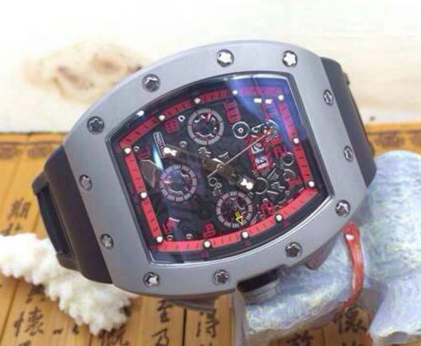 High Quality Luxury Titanium Stainless RM011 Felipe Massa Flyback Men Automatic Movements Skeleton Watches Rubber Mens Mechanical Wristwatch
High Quality Luxury Titanium Stainless RM011 Felipe Massa Flyback Men Automatic Movements Skeleton Watches Rubber Mens Mechanical Wristwatch