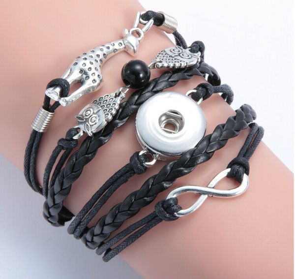 new arrival drop delivery infinity owl giraff noosa button bracelet alloy pu leater woven handmade snap button bracelet diy jelwery for 18mm, Golden;silver
new arrival drop delivery infinity owl giraff noosa button bracelet alloy pu leater woven handmade snap button bracelet diy jelwery for 18mm, Golden;silver