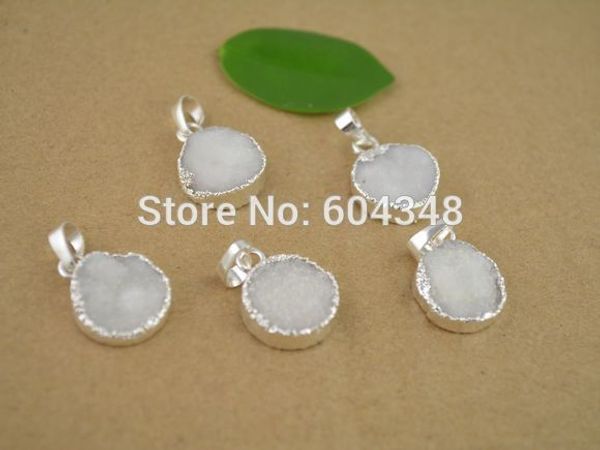 crystal luxury crystal shiny 5pcs druzy quartz pendant beads in white color, 15mm round shape silver plated drusy bezel gem stone pendant, f, Bronze;silver
crystal luxury crystal shiny 5pcs druzy quartz pendant beads in white color, 15mm round shape silver plated drusy bezel gem stone pendant, f, Bronze;silver
