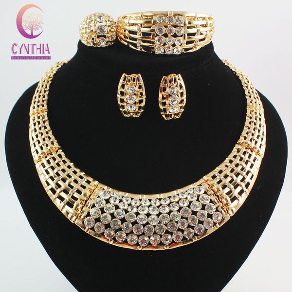 fashion african costume jewelry sets 18k gold plated crystal chunky necklace bangle earrings ring women bridal party gift set, Black
fashion african costume jewelry sets 18k gold plated crystal chunky necklace bangle earrings ring women bridal party gift set, Black