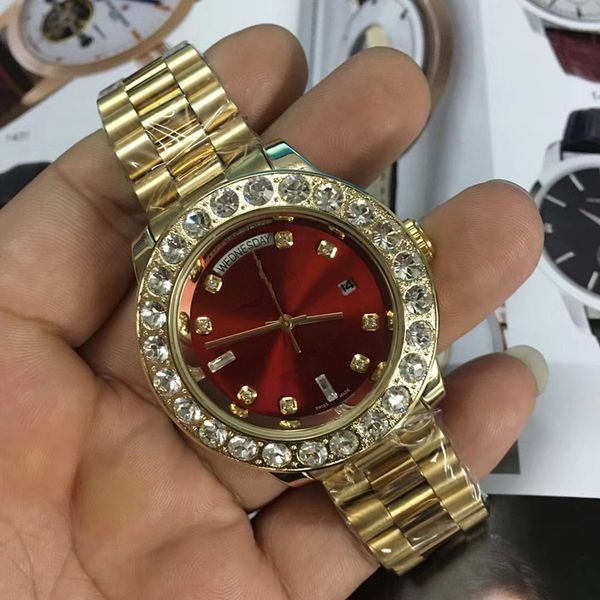 men Watch Gold President Day-Date Diamonds Watch Men Stainless Mother Of Pearl Diamond Bezel Automatic WristWatch Watches C1
men Watch Gold President Day-Date Diamonds Watch Men Stainless Mother Of Pearl Diamond Bezel Automatic WristWatch Watches C1