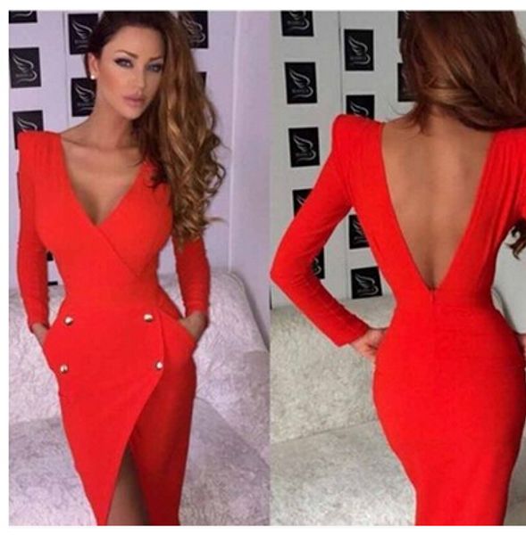 speed sell tong double-breasted deep v-neck backless irregular long sleeve skirt split tight dress, Black;gray
speed sell tong double-breasted deep v-neck backless irregular long sleeve skirt split tight dress, Black;gray