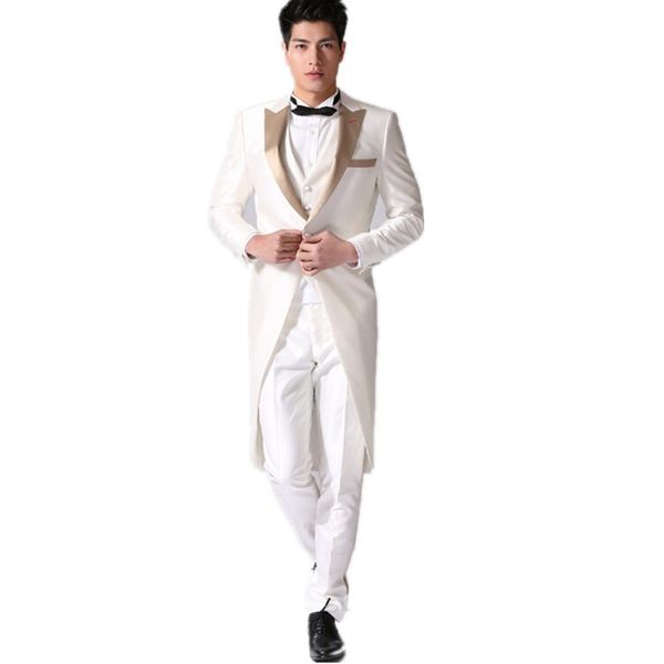 new high-end men's prom party tuxedo white elegant gentleman wedding groom formal suits four-piece suit (jacket+pants+vest+tie) custom, White;black
new high-end men's prom party tuxedo white elegant gentleman wedding groom formal suits four-piece suit (jacket+pants+vest+tie) custom, White;black