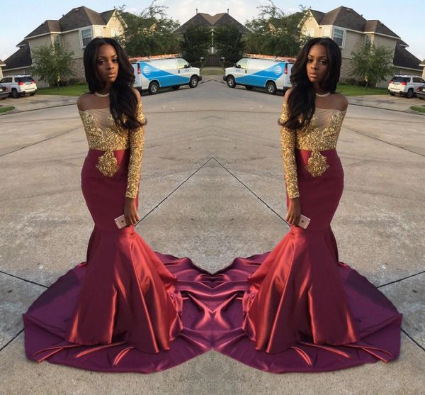 Charming African Style Off Shoulder Prom Dresses 2017 Gold And Burgundy Evening Gowns For Black Girls Long Sleeve Sweep Train Formal Dresses
Charming African Style Off Shoulder Prom Dresses 2017 Gold And Burgundy Evening Gowns For Black Girls Long Sleeve Sweep Train Formal Dresses