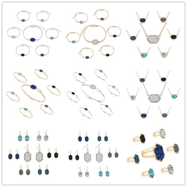 fashion druzy drusy earrings bracelet necklace silver gold color imitate stone bracelet necklace for women jewelry, Golden;silver
fashion druzy drusy earrings bracelet necklace silver gold color imitate stone bracelet necklace for women jewelry, Golden;silver