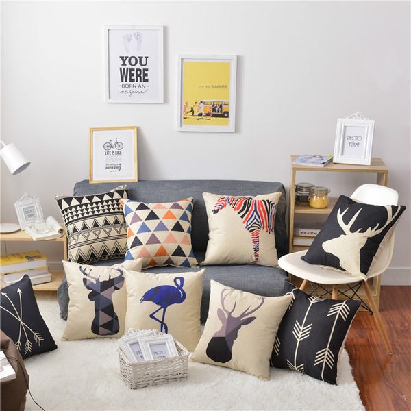 

new 45*45cm abstraction geometric patterns living room sofa pillow case office chair cushion cover cartoon pillowcase ia988