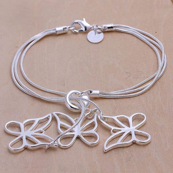 gift 925 silver tai chi hang three butterfly bracelet dfmch166,brand new 925 sterling silver plated chain link bracelets, Black 
gift 925 silver tai chi hang three butterfly bracelet dfmch166,brand new 925 sterling silver plated chain link bracelets, Black