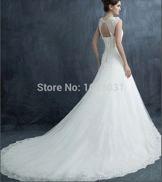 2015 new arrival luxury elegant high neckline beading wedding dress with 1.0m cathedral/royal train romantic formal bridal gown, White
2015 new arrival luxury elegant high neckline beading wedding dress with 1.0m cathedral/royal train romantic formal bridal gown, White