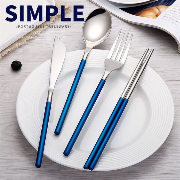 2018 cool 304 stainless steel chopsticks spoon fork knife silver and blue tableware cutlery flatware dinnerware
2018 cool 304 stainless steel chopsticks spoon fork knife silver and blue tableware cutlery flatware dinnerware