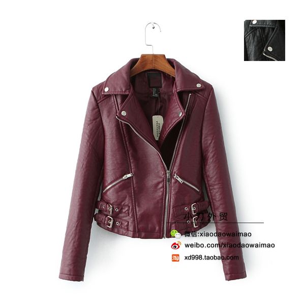 american single autumn new ladies short paragraph slim burgundy atmosphere thicker composite leather motorcycle jacket female models, Black
american single autumn new ladies short paragraph slim burgundy atmosphere thicker composite leather motorcycle jacket female models, Black