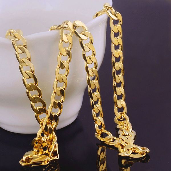 wholesale-18k yellow gold filled 20" 7mm men women jewelry chain necklace 9pc k2015, Silver
wholesale-18k yellow gold filled 20" 7mm men women jewelry chain necklace 9pc k2015, Silver