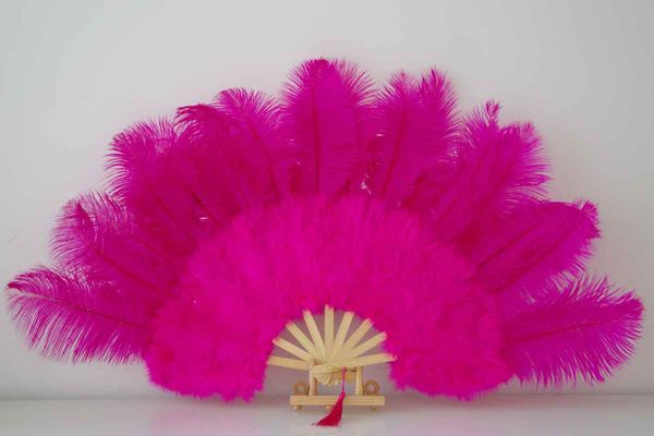 Hotpink marabou o trich fether fan large feather fan burle que fan fold out hand fan 21 quot x 38 quot
Hotpink marabou o trich fether fan large feather fan burle que fan fold out hand fan 21 quot x 38 quot