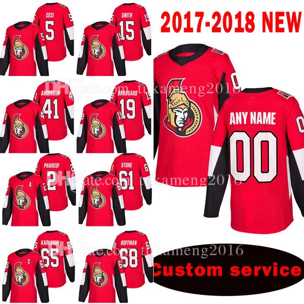 Custom 2018 New Ottawa Senators 5 Cody Ceci 15 Zack Smith Jersey 41 Craig Anderson 19 Derick Brassard 2 Dion Phaneuf Hockey Jerseys
Custom 2018 New Ottawa Senators 5 Cody Ceci 15 Zack Smith Jersey 41 Craig Anderson 19 Derick Brassard 2 Dion Phaneuf Hockey Jerseys