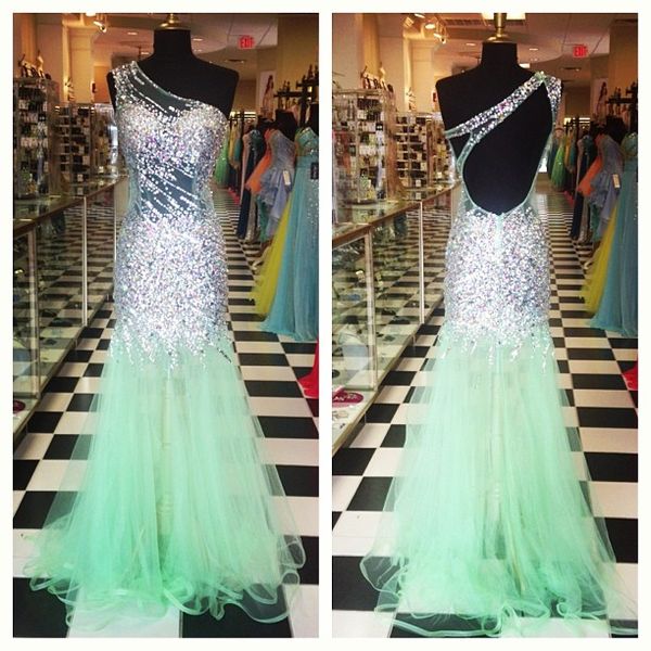 real images mint green mermaid prom dresses 2015 sparkly sequined crystal one shoulder backless evening dress party pageant dress for women, Black
real images mint green mermaid prom dresses 2015 sparkly sequined crystal one shoulder backless evening dress party pageant dress for women, Black