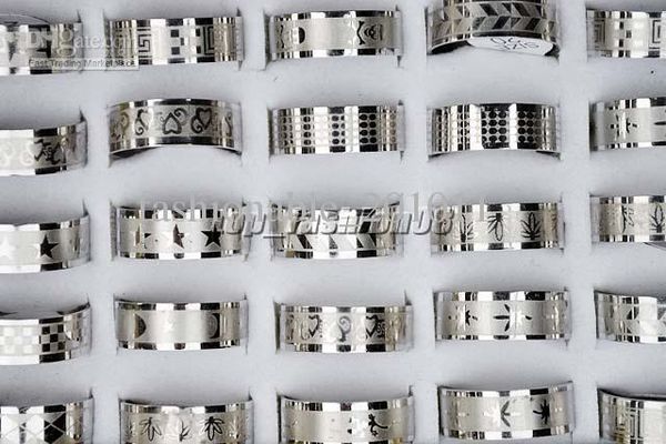 50pcslot silver stainless steel fashion mix style women mens rings whole jewelry r158 17151540
50pcslot silver stainless steel fashion mix style women mens rings whole jewelry r158 17151540