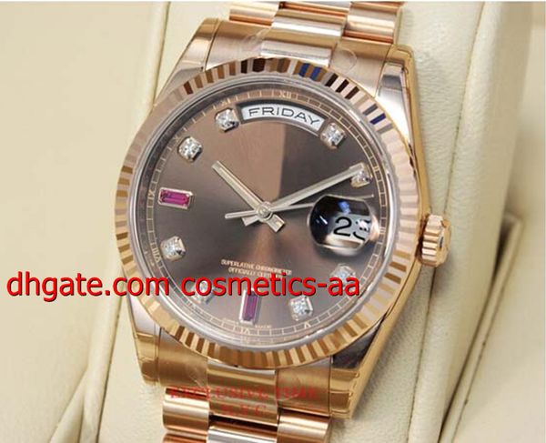 luxury watch mens watch chocolate diamond ruby dial everose gold 118235 chodrp automatic movemen mechanical men's watches wristwatch, Slivery;brown
luxury watch mens watch chocolate diamond ruby dial everose gold 118235 chodrp automatic movemen mechanical men's watches wristwatch, Slivery;brown
