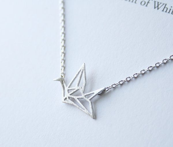 origami paper crane pendant chain necklace tiny little swallow baby bird necklaces jewelry for women gift, Silver
origami paper crane pendant chain necklace tiny little swallow baby bird necklaces jewelry for women gift, Silver