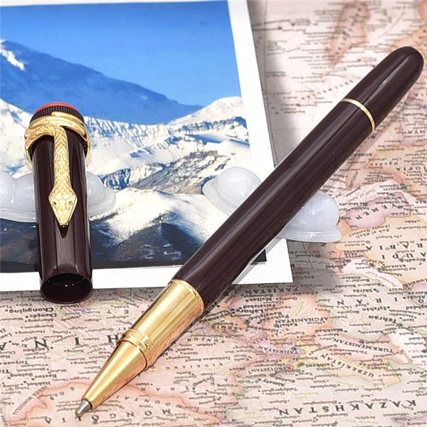 6 styles brand Heritage series luxury snake clip with eyes carving Dark red resin roller ball / ballpoint pen with unique snake clip writing
6 styles brand Heritage series luxury snake clip with eyes carving Dark red resin roller ball / ballpoint pen with unique snake clip writing
