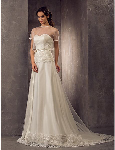 2016 new fashion classic popular ivory sweep/brush train sweetheart tulle/satin sheath/column wedding dresses 139, White
2016 new fashion classic popular ivory sweep/brush train sweetheart tulle/satin sheath/column wedding dresses 139, White