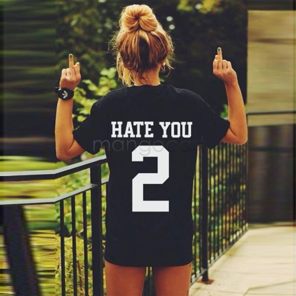 wholesale-fashion women shirt hate you 2 letter print women t- shirt casual loose t shirt women black 25, White
wholesale-fashion women shirt hate you 2 letter print women t- shirt casual loose t shirt women black 25, White