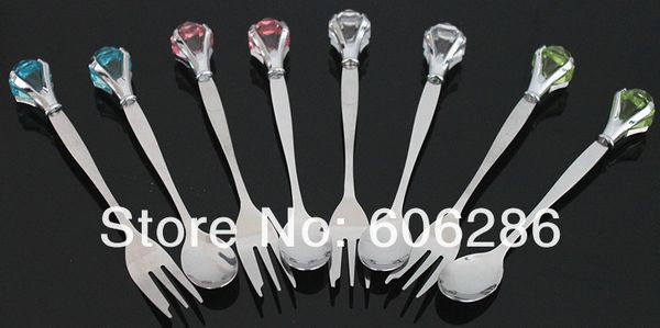 wholesale-novelty gifts 100sets/lot stainless steel diamond style muddler spoon and fork tableware set for wedding and party souvenirs
wholesale-novelty gifts 100sets/lot stainless steel diamond style muddler spoon and fork tableware set for wedding and party souvenirs