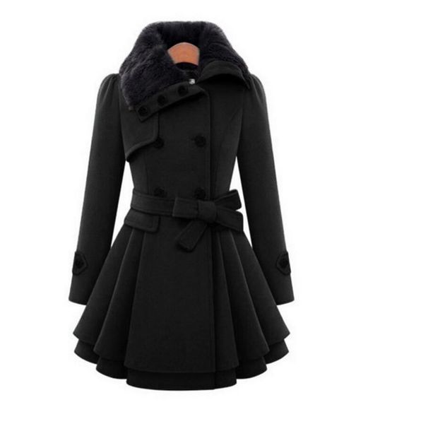 new autumn winter wool coat cashmere middle length women's outerwear coats slim trench coats large size ladies' cloth outwear over, Black
new autumn winter wool coat cashmere middle length women's outerwear coats slim trench coats large size ladies' cloth outwear over, Black
