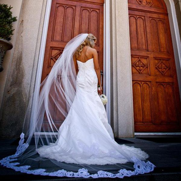 gorgeous romantic cathedral veil long one layer soft tulle cut edge vintage lace appliques bridal veils wedding accessories white ivory, Black
gorgeous romantic cathedral veil long one layer soft tulle cut edge vintage lace appliques bridal veils wedding accessories white ivory, Black