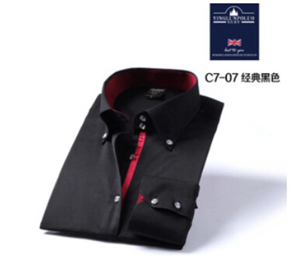 man new long-sleeve anti-wrinkle business shirt mdesigual camisa masculina french cuff, White;black
man new long-sleeve anti-wrinkle business shirt mdesigual camisa masculina french cuff, White;black