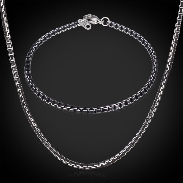 new items cute black box chains aluminium alloy necklace bracelet sets jewelry for men \ women 3mm 55cm 22'', Silver
new items cute black box chains aluminium alloy necklace bracelet sets jewelry for men \ women 3mm 55cm 22'', Silver
