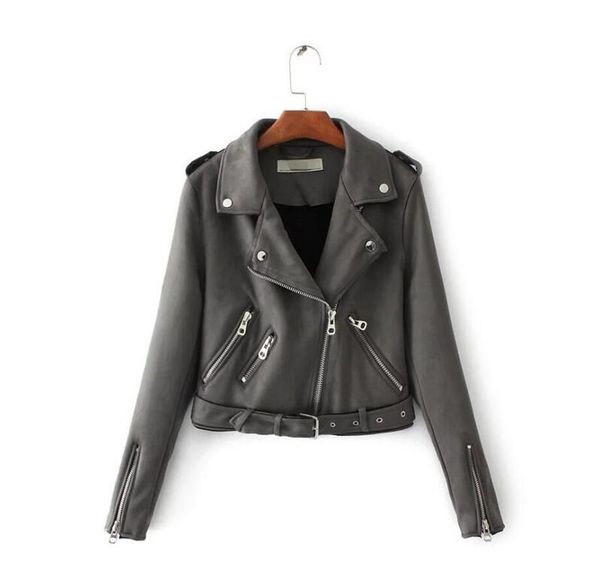 wholesale- 2017 autumn winter leather jacket women suede jacket brown motorcycle biker belted short coats blue brown suede jackets, Black
wholesale- 2017 autumn winter leather jacket women suede jacket brown motorcycle biker belted short coats blue brown suede jackets, Black