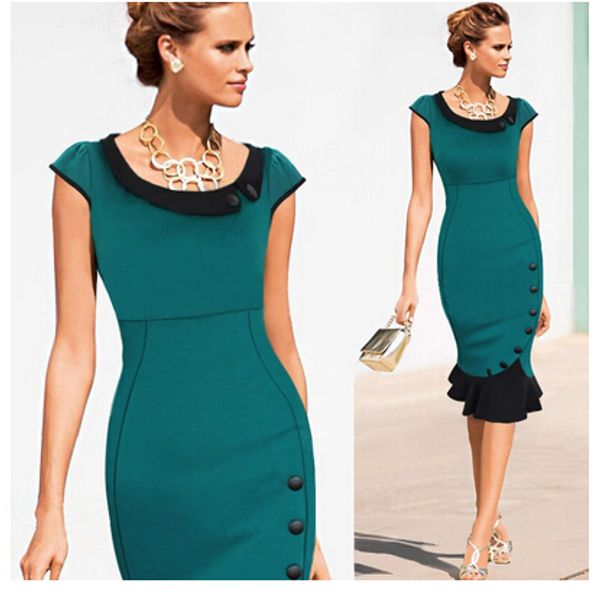 wholesale-new fashion women vintage button tunic bandage formal work elegant prom evening party mermaid midi wiggle bodycon pencil dress, Black;gray 
wholesale-new fashion women vintage button tunic bandage formal work elegant prom evening party mermaid midi wiggle bodycon pencil dress, Black;gray