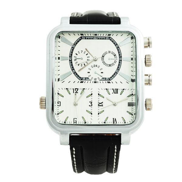 3 time zones men's luxury wrist watch square silver dial quartz analog sport fashion watches.pupug quartz wristwatch men women watch, Slivery;brown
3 time zones men's luxury wrist watch square silver dial quartz analog sport fashion watches.pupug quartz wristwatch men women watch, Slivery;brown
