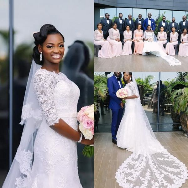saudi arabic wedding dresses lace appliques boat neck half sleeves mermaid wedding gowns dubai style country style plus size bridal dress, White
saudi arabic wedding dresses lace appliques boat neck half sleeves mermaid wedding gowns dubai style country style plus size bridal dress, White