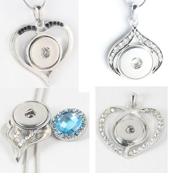 4 styles different heart snap button jewelry pendant diy interchangeable snaps pendant for necklace, Silver
4 styles different heart snap button jewelry pendant diy interchangeable snaps pendant for necklace, Silver