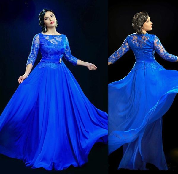 blue plus size evening dresses 3/4 sleeve jewel neck lace chiffon floor length 2019 fashion party gowns zipper back custom made e220, Black;red
blue plus size evening dresses 3/4 sleeve jewel neck lace chiffon floor length 2019 fashion party gowns zipper back custom made e220, Black;red