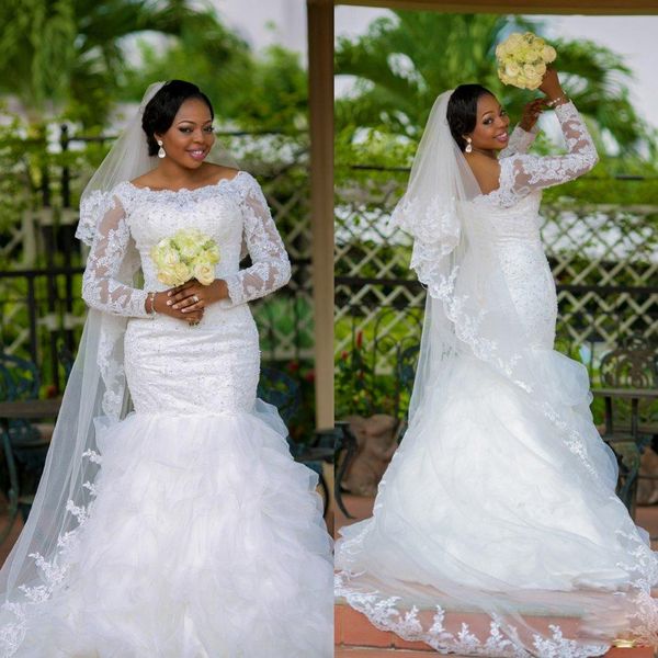 illusion long sleeve 2021 mermaid bridal dresses with sheer bateau neck lace applique trumpet long plus size garden wedding bridal gowns, White
illusion long sleeve 2021 mermaid bridal dresses with sheer bateau neck lace applique trumpet long plus size garden wedding bridal gowns, White