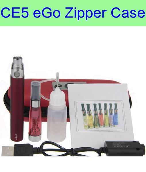 

eGo CE5 Colors Zipper ego case electronic cigarette starter single kit CE4 CE5 plus atomizer ego kits DHL Free Shipping