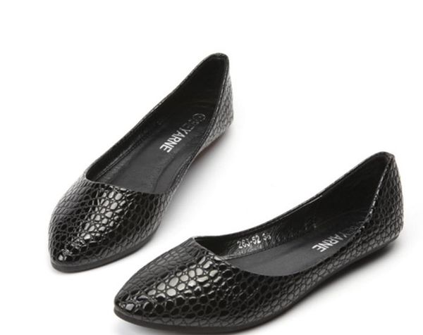 women's shoes in spring and autumn flat bottom pointed end, Black