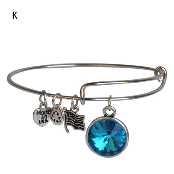 fashion birthstone charm bracelet bangle for women jewelry bar stainless steel expandable wire charms bangle bracelet 7.75" br-1427, Black
fashion birthstone charm bracelet bangle for women jewelry bar stainless steel expandable wire charms bangle bracelet 7.75" br-1427, Black