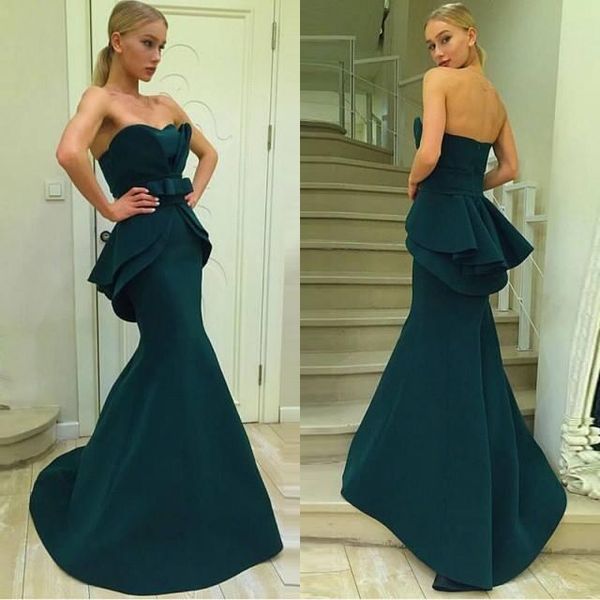 fashion mermaid dresses evening wear hunter green satin ruffles sweetheart formal prom party gowns bow sash custom vestidos de fiesta, Black;red
fashion mermaid dresses evening wear hunter green satin ruffles sweetheart formal prom party gowns bow sash custom vestidos de fiesta, Black;red