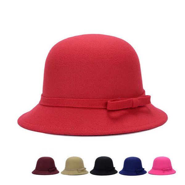 classic bowknot hats women lady wool felt caps spring & autumn vintage cloche bowler stringy brim hats perfect gift dcbf127, Blue;gray 
classic bowknot hats women lady wool felt caps spring & autumn vintage cloche bowler stringy brim hats perfect gift dcbf127, Blue;gray