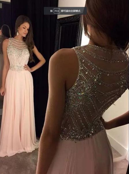 chiffon and crystal a-line prom dresses sheer tulle cover back sweep train light pink party evening dress long, Black
chiffon and crystal a-line prom dresses sheer tulle cover back sweep train light pink party evening dress long, Black